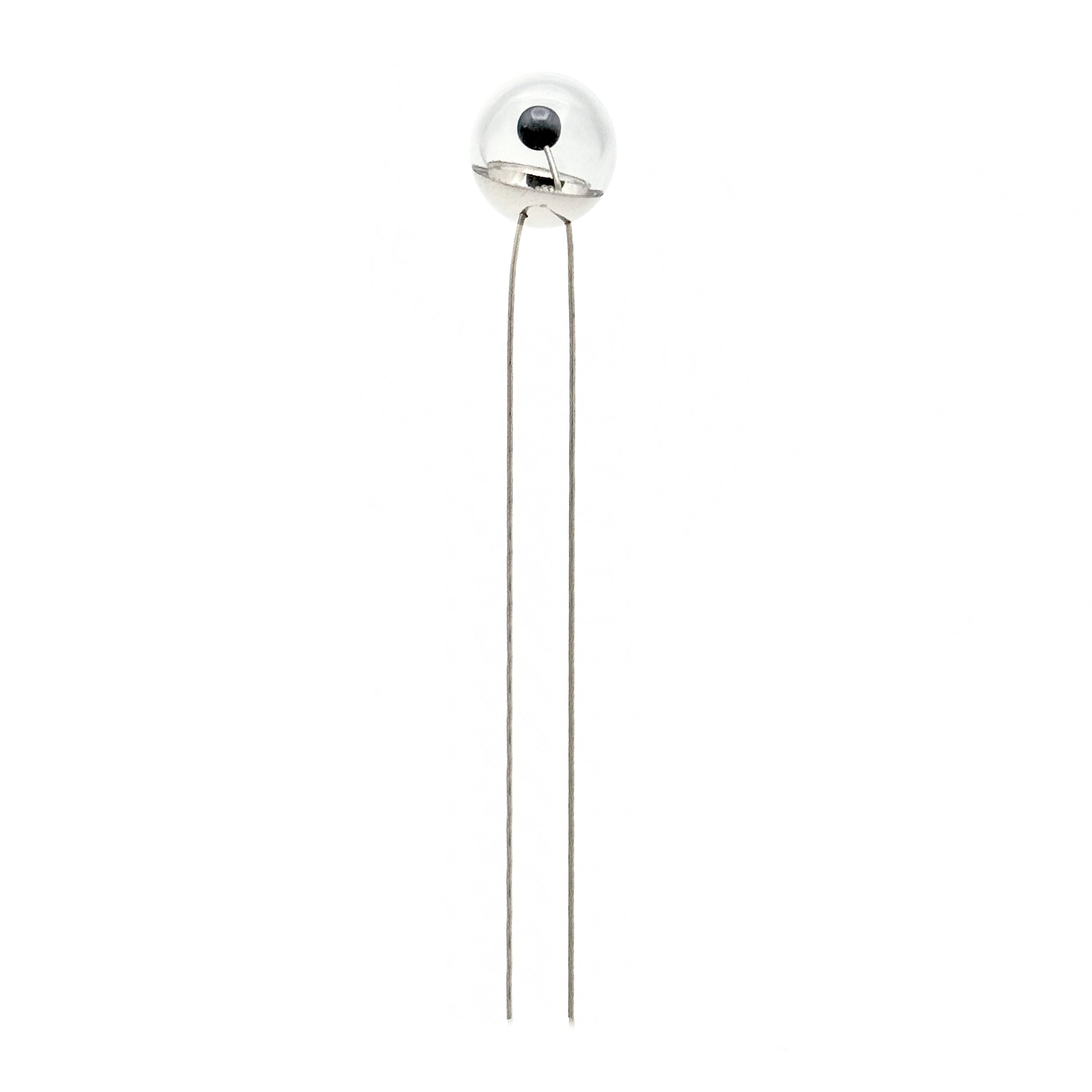 Geminga Sterling Silver, Hematite and Glass Hairpin